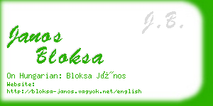 janos bloksa business card